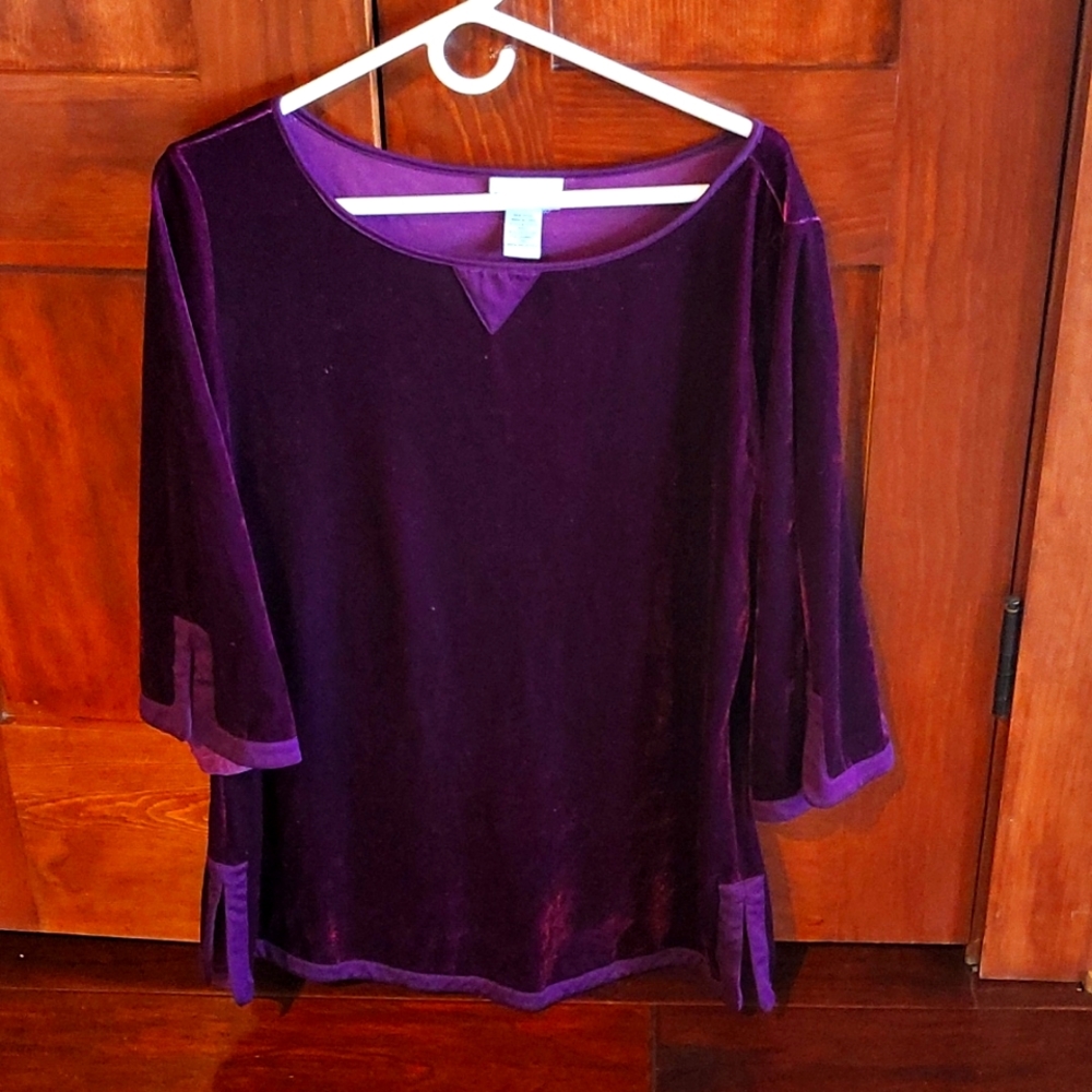 Soft Surroundings velvet blouse Size M